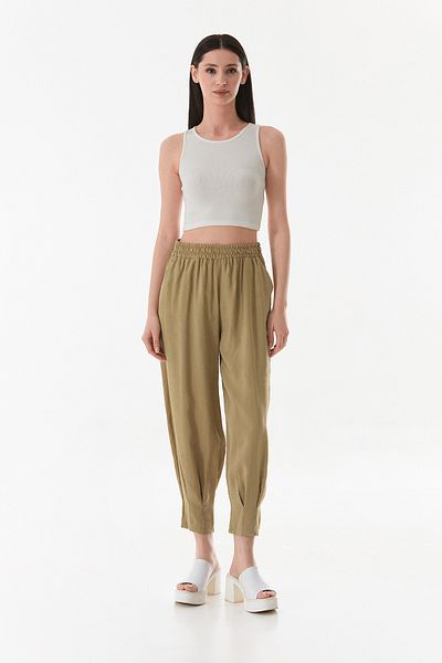 Fulla Moda Φαρδύ παντελόνι με ελαστική μέση και τσέπες