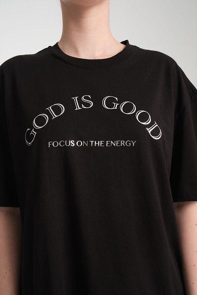 Store 100% Cotton Women's Oversized Crew Neck Short Sleeve T-Shirt _ Motivational Text Printed