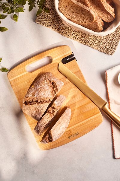 Emsan لوح تقطيع بامبو أرجوس مع مبراة 23 × 30 سم