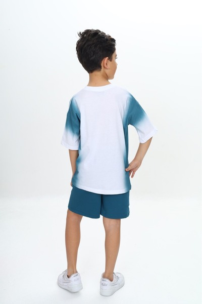 Toontoy Boy's Garni Detailed Playtime Printed Shorts Suit