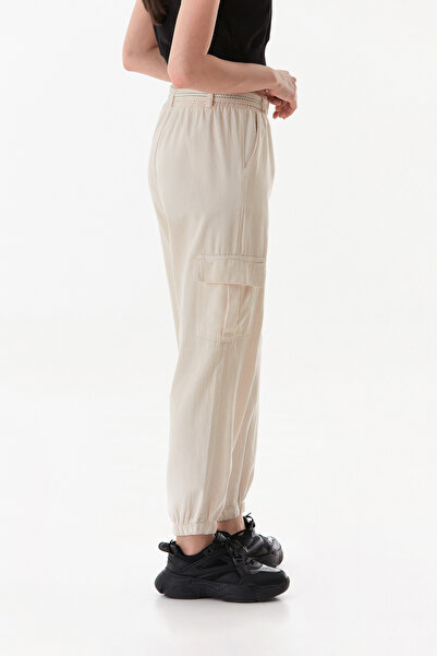 Fulla Moda Kemerli Kargo Cepli Jogger Pantolon