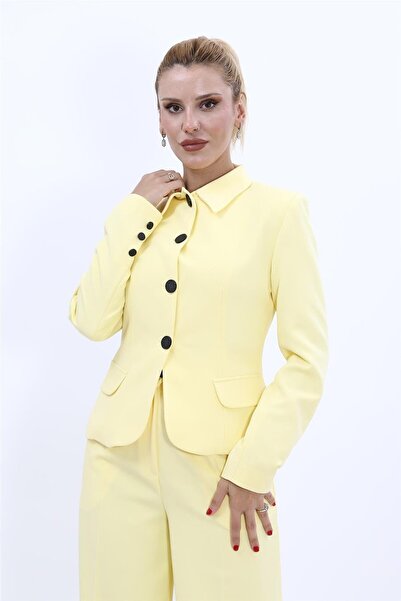 ÖNDER ÖZSOY Peplum Ceket-Sarı