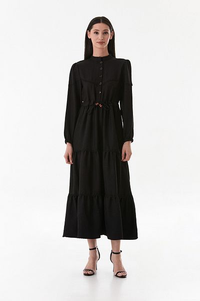 Fulla Moda Φόρεμα Fullamodest Tie Waist Judge Collar