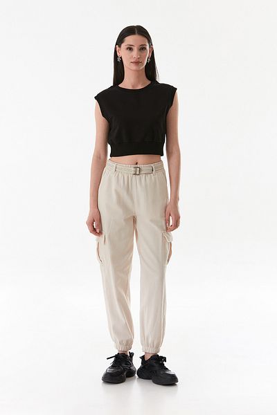 Fulla Moda Παντελόνι Jogger Pocket Cargo με ζώνη