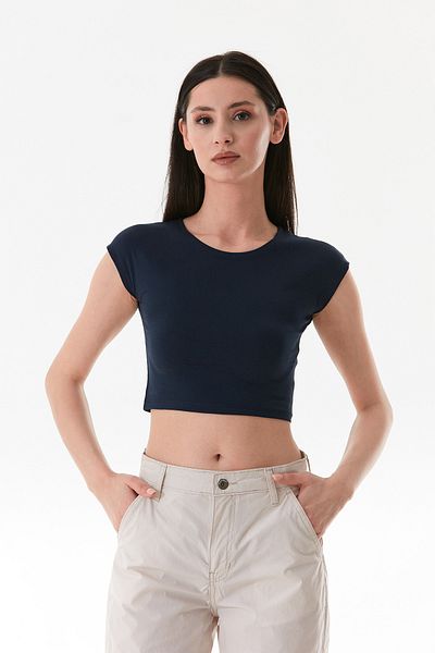 Fulla Moda Basic Crew Neck Crop T-Shirt