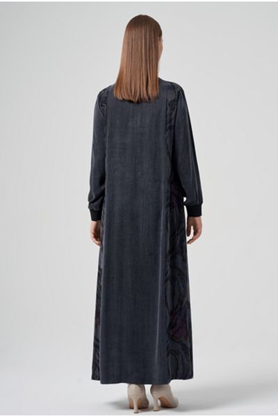 MÜSEMMA Oversize Midi Velvet Dress - Long Sleeve, Minimalist Style