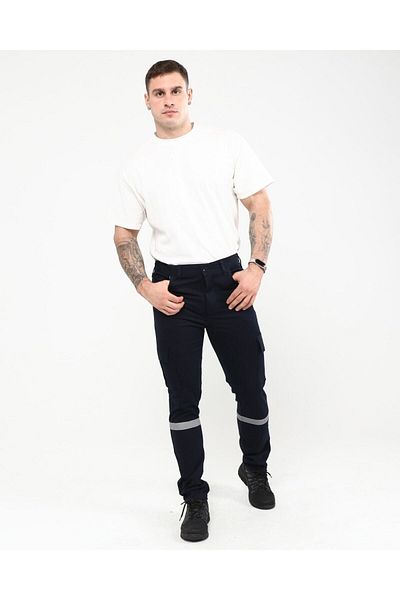 Çamdalı İş Elbiseleri Lycra Commando Work Trousers with Pockets 16/12 Cotton Gabardine Navy Blue Work Trousers 6 Pockets