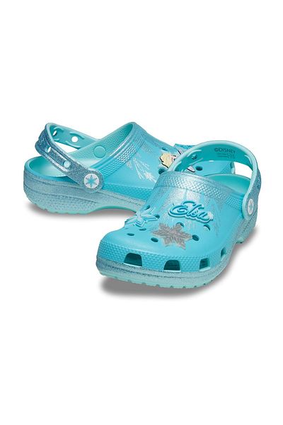 Crocs شبشب إلسا الكلاسيكي باللون الأزرق للفتيات