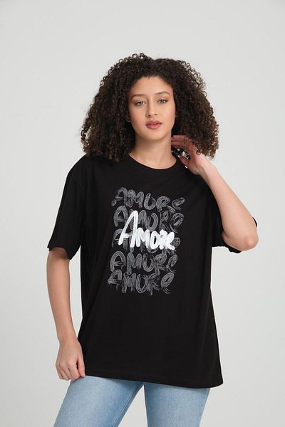 Store 100% Cotton Relaxed Cut T-Shirt - Aesthetic Amore Detail