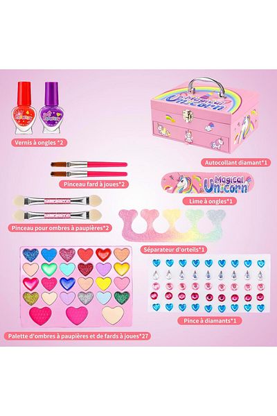 COOYA Kids Makeup Kit for Girls, Washable, Non Toxic, Unicorn Makeup Set, Girls Toys for 3+ Year Old