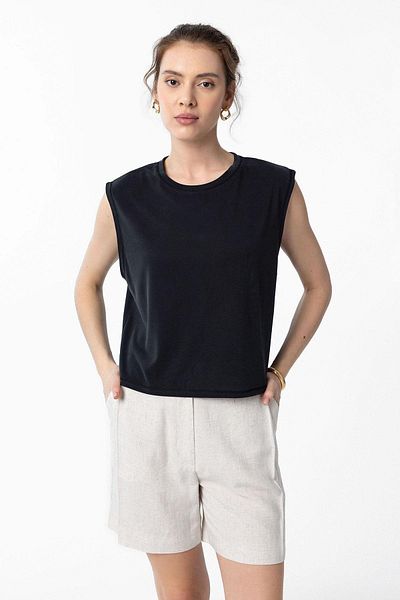 Antioch Black Modal Fabric Women's T-Shirt
