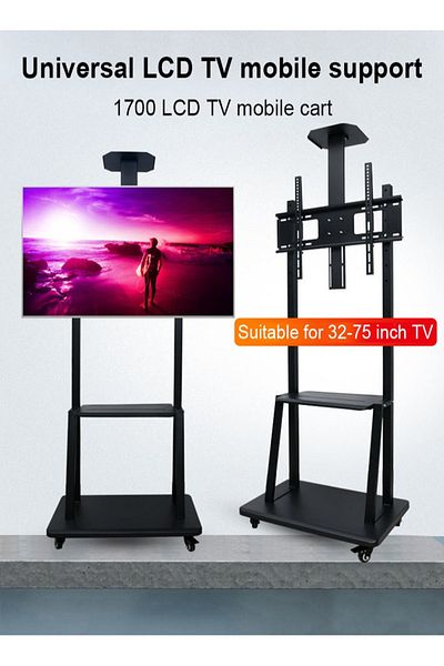 FlashHawk Floor Mobile TV Stand with Wheels for 32-75 Inch LCD LED Screen TVs