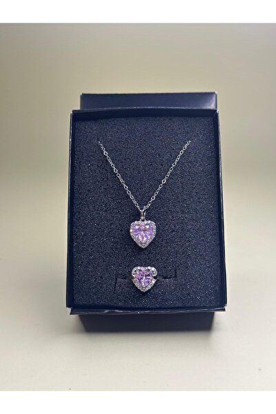 Mutenaura Çelik Pndr Model Ciddi İlişki Yüzük/Kolye Set