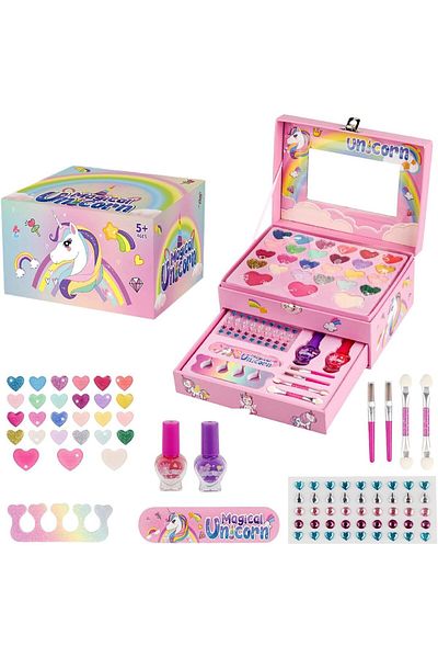 COOYA Kids Makeup Kit for Girls, Washable, Non Toxic, Unicorn Makeup Set, Girls Toys for 3+ Year Old