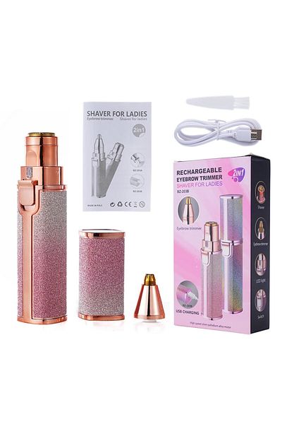 Choice Rose Gold 2 In 1 Rechargeable Epilator Female Body Facial Hair Removal Mini Painless Razor Shaver
