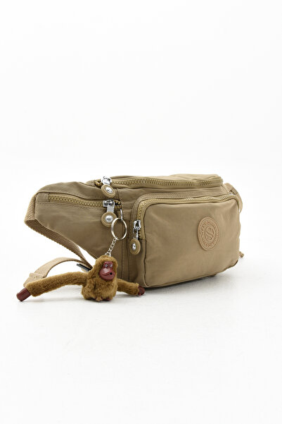 Morpelikan Unisex Water Resistant Crinkle Fabric Khaki Adjustable Waist and Shoulder Bag