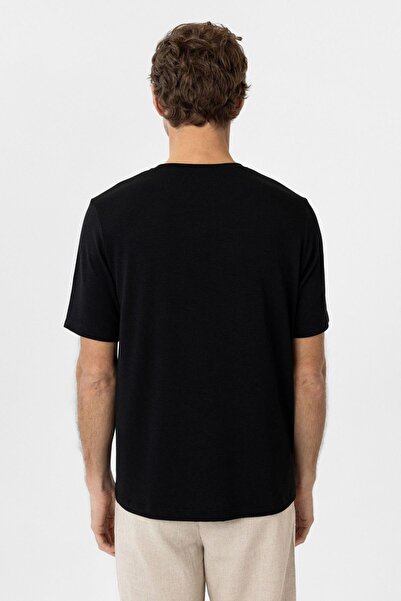 Antioch Black Regular Fit Basic Men's T-Shirt