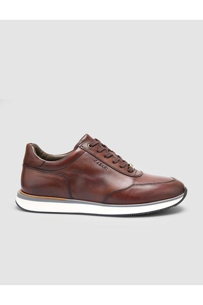 Cabani 100% Genuine Leather Brown Lace-Up Men's Sports Shoes