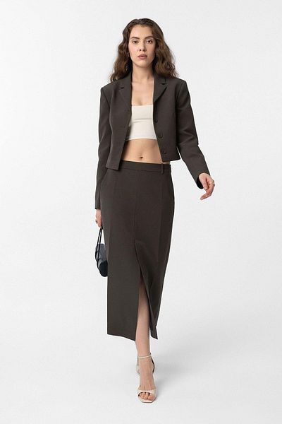 Antioch Khaki Slit Women's Pencil Skirt
