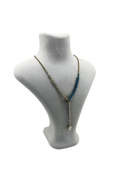 MeGass Dekor Domestic Production London Model Suede Fabric Gray Color 22/18 cm Necklace Display Mannequin