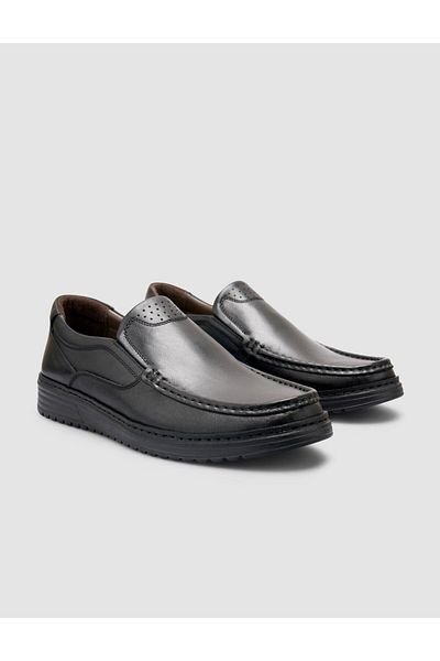 Cabani 100% Genuine Leather Black Men's Casual Shoes