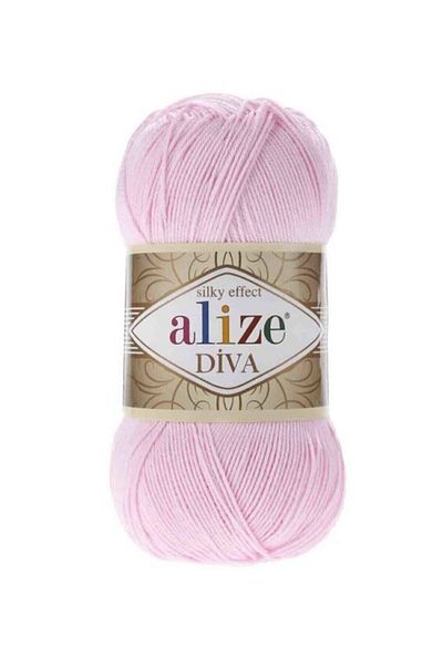 Alize Diva Mercerized Thin Thread Summer Bikini Bustier Μπλούζα Πλεκτό Σχοινί Πλεκτό Crop Models 185 Baby Pink