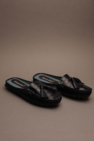 Gondol Women's Classic Slippers Laci Croco 37, Genuine Leather Style Slippers