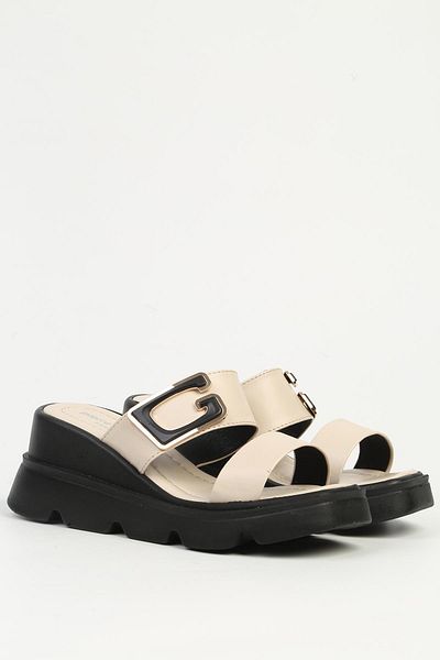Pierre Cardin Cream Women's Heeled Slippers Pc-7528