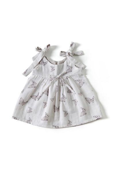 DEUX LAPINS 100% Cotton Muslin Baby Dress