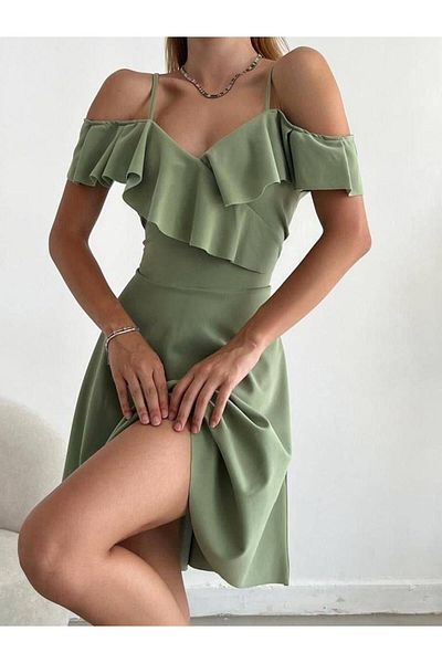 Modafeminen Βραδινό φόρεμα με λαιμόκοψη με λεπτομέρεια και φόρεμα αποφοίτησης 58729 Mint