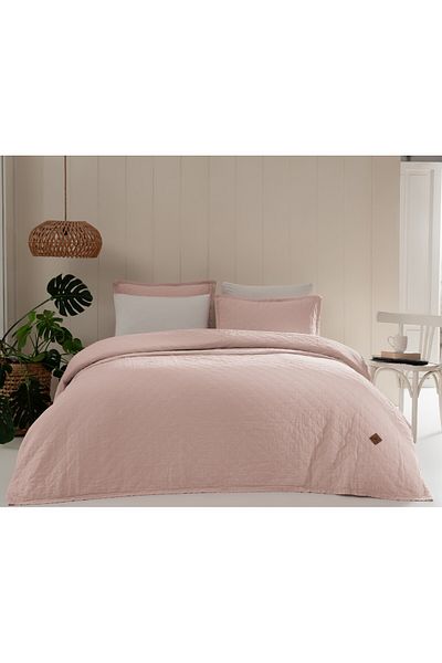 Bahar Majoli Home Premium Quilted Bedspread Set Majoli Bahar 240x220 cm, 100% cotton, 30 GSM, 3 pieces, Manu Garnet
