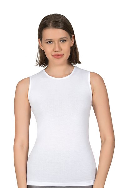 ÖZKAN underwear Özkan 26061 Women's Cotton Zero Sleeve Crew Neck Body