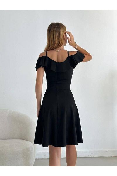 Modafeminen Βραδινό φόρεμα με λαιμόκοψη με λεπτομέρεια και φόρεμα αποφοίτησης 58729 Μαύρο