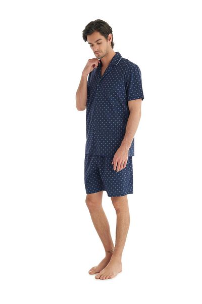 Blackspade Men's Premium Lena Orange Pajama Suit Front Buttoned Short Sleeve