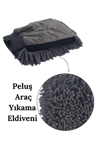 Apex Profesyonel Mikrofiber Araba Yıkama Eldiveni | Çift Taraflı Araç Temizlik Eldiveni Uyumlu