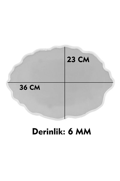 Eminonutoptanci Epoxy Silicone Mold Promise and Engagement Tray Mold Oval Irregular Wavy Tray Set 2 Pieces