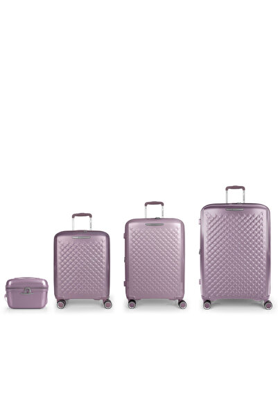 Gabol Queens Serisi 4'lü Bavul Seti (KABİN, ORTA BÜYÜK VE MAKYAJ ÇANTASI) Queens Lila Renk
