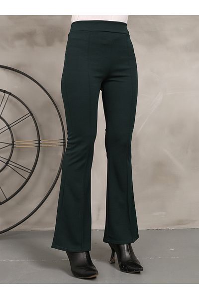 VAV Petrol Color Spanish Leg Trousers - Vav