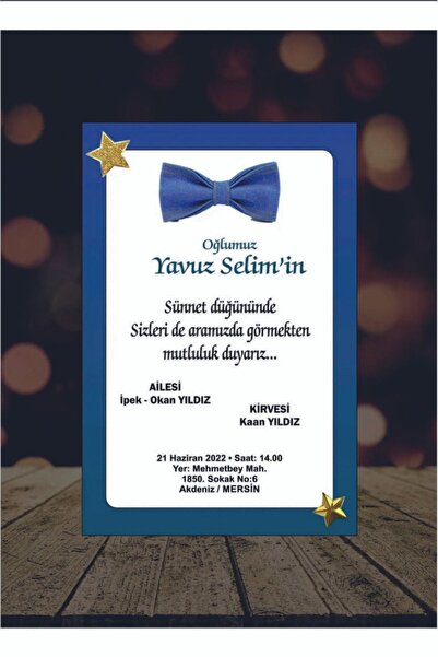 by-za davetiye Mavi Papyon Sünnet Davetiyesi (50 Adet - ) Sünnet1
