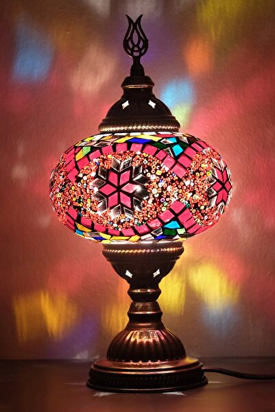 DEZ Design Masa Üstü Mozaik Lamba Otantik Bohem Abajur