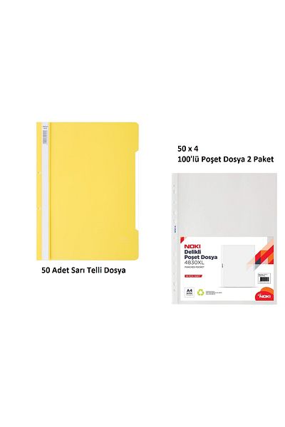 KarmaOfis Yellow Wire Binder Set 4 (50 Yellow Wire Binders + 200 Bag Binders)