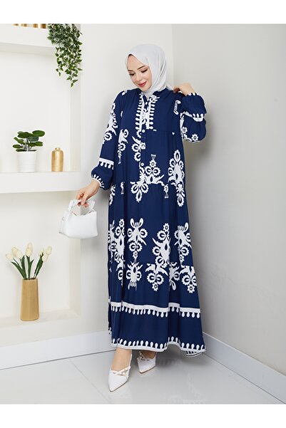 TOKARİS TEKSTİL Φόρεμα Hijab από ύφασμα βισκόζης με έθνικ σχέδιο