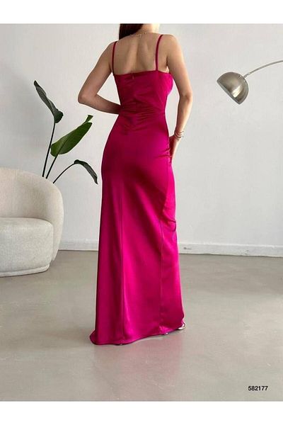 Modafeminen Siete Rope Sinner 582177   Fuchsia Satin Evening Dress