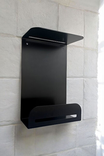 Raffa Metal Dergilik Gazetelik Duvar Tipi Kitap Rafı Organizer Siyah