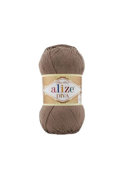 Alize Diva Mercerized Rope Summer Bikini - Milk Brown Melange Crop Dress Pareo 688