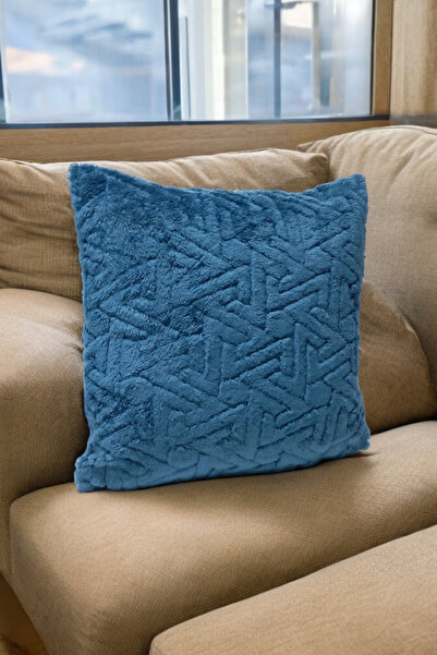 Mislina Home Bohemian Διακοσμητική Μαξιλαροθήκη Ριχτάρι Μαξιλαροθήκη 45x45 εκ. Βενζίνη Μπλε Ζιγκ-ζαγκ Μοτίβο