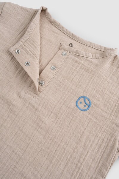 Little Gusto Organic Cotton Muslin Baby Beige T-Shirt