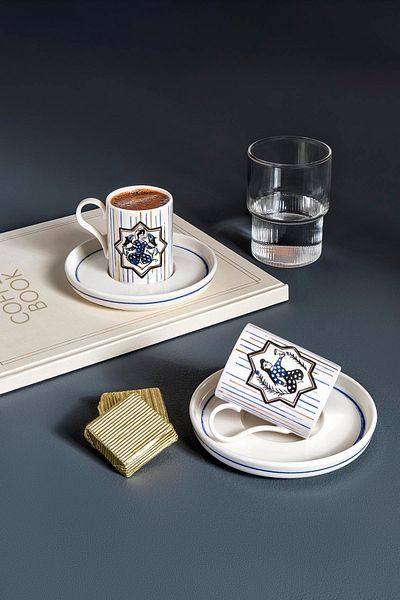 Kütahya Porselen Bone Desire 4 Piece Coffee Set for 2 People 12739