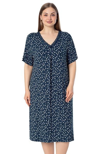 Cotpark 12124 Plus Size Patterned Lace Nightgown