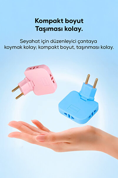 DEMPOWER Katlanabilir 3 Girişli Çoklu Priz Adaptörü